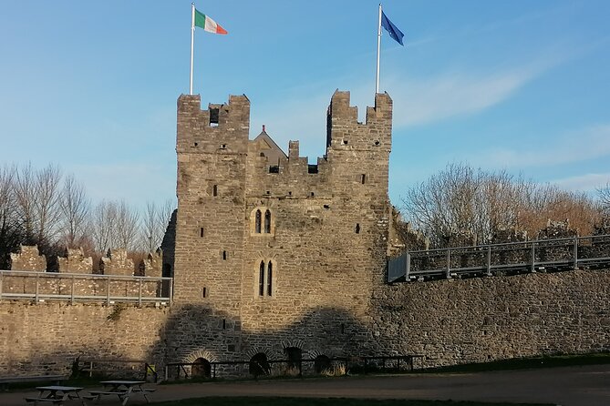 Swords Dublin Ireland Walking Tour Fun Experience - Meeting Tony beside Swords Castle